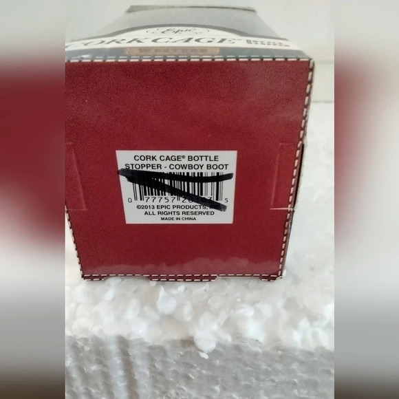 Cork Cage Bottle Stopper Cowboy Boot Western - Picture 3 of 4